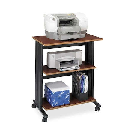 Printer Stand, Mobile, 3-Level,29-1/2x20x35,Black/Cherry